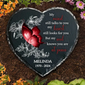 Personalized Memorial Heart Lithograph - Memorial Gift Idea for Father's Day - My Mind Still Talks To You My Heart Still Looks For You