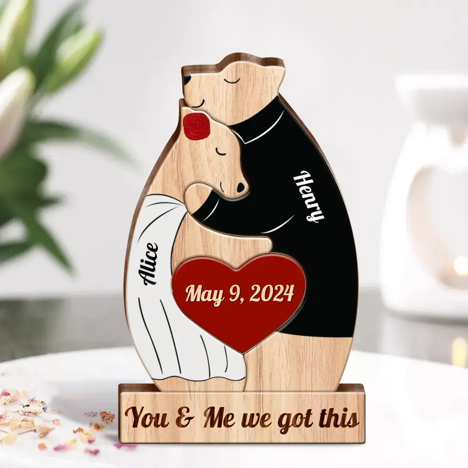 Personalized Couple Wooden Puzzle - Wedding/Anniversary Gift Idea for Couple