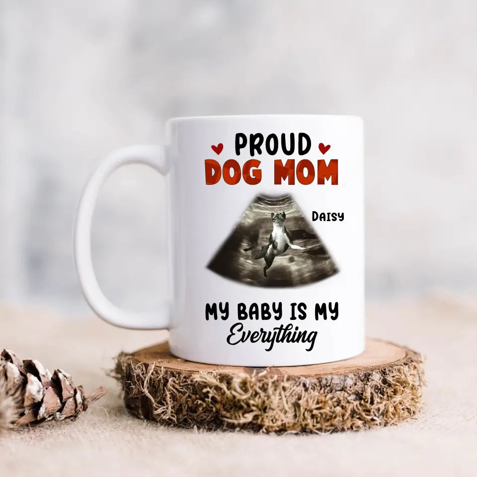 Personalized Dog Photo Coffee Mug - Funny Gift Idea for Dog Lovers - Proud Dog Mom My Baby Is My Everything