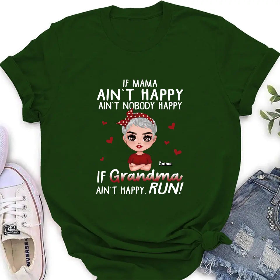 Personalized Mama Grandma Shirt/Hoodie - Mother's Day Gift Idea For Mom/Grandma - If Grandma Ain't Happy Run