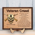 Personalized Veteran 2 Layered Wooden Art - Gift Idea for Veteran - Veteran Creed