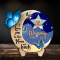 Personalized Memorial Photo 2 Layered Wooden Art - Memorial Gift Idea - I Love You To The Moon And Back