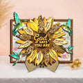 Personalized Sunflower 2 Layered Wooden Art - Gift Idea For Friends/Mother/Daughter/Teacher - God Says You Are
