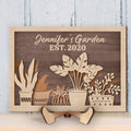 Personalized Garden 2 Layered Wooden Art - Gift Idea for Gardening Lovers