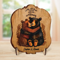Personalized Couple 2 Layered Wooden Art - Gift Idea for Couple - An Old Bear Lives Here With His Honey