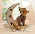 Personalized German Shepherd Sitting On Moon 2 Layered Wooden Art - Gift Idea for Dog Owners