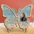 Personalized Memorial Butterfly 2 Layers Wooden Art - Upload Photo - Sympathy Gift For Loss Of Family Member - When Someone We Love Is In Heaven