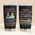 Personalized Step Dad Tumbler - Dad With Up To 5 Children - Happy Father's Day Gift Idea For Step Dad - I Realize That We're Not Biologically Related