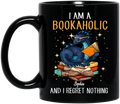 Personalized Reading Book Coffee Mug - Gift Idea For Book Lovers - I Am A Bookaholic And I Regret Nothing