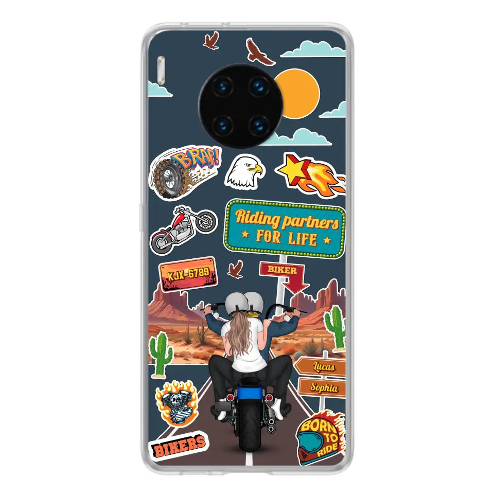 Custom Personalized Motorcycle Couple Phone Case - Gift Idea For Couple/ Husband & Wife/ Bikers - Case Xiaomi/ Oppo/ Huawei