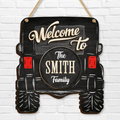 Personalized Off-road Car 2 Layered Wooden Art - Door Sign Gift Idea For Family/Off-road Car Lover - Welcome To The Smith Family