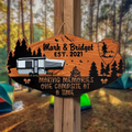 Personalized Camping Wooden Sign - Decoration Gift Idea For Family/Camping Lover - Making Memories One Campsite At A Time
