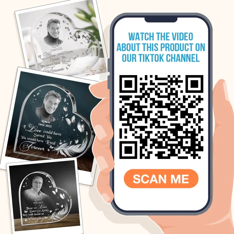 Personalized Photo Crystal Heart - Memorial Gift Idea - If Love Could Have Saved You, You Would Have Lived Forever