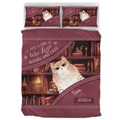 Personalized Books And Cats Quilt Bed Sets - Gift Idea For Book/Cat Lover - Just A Girl Who Loves Books And Cats