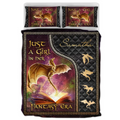 Personalized Fantasy Book Reading Quilt Bed Sets - Gift Idea For Books Lover - Just A Girl In Her Fantasy Era