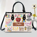 Personalized Teacher Leather Handbag With Long Straps - Gift Idea For Teacher - Teach Love Inspire
