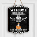 Personalized Cat Wooden Sign - Up to 5 Cats - Gift Idea For Cat Lover/Halloween - Welcome Foolish Mortals  Beware of Hitchhiking Ghosts