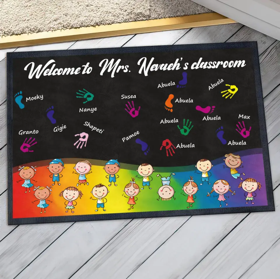 Custom Personalized Welcome To Classroom Doormat - Gift Idea For Teacher/ Classroom Decoration