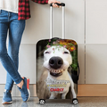 Personalized Funny Dog Suitcase Luggage Cover - Upload Photo - Gift Idea For Dog Lover/Travel Lovers - This Luggage Is Protected By