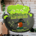 Personalized Witch Wooden Sign - Halloween Gift Idea For Witch/Pagan Decor - In My Kitchen Filled With Care I Welcome Water, Earth, Fire, Air