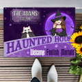 Personalized Witch Cat Doormat - Halloween Gift Idea For Family/Pet Lover - Up to 7 Cats - Haunted House Welcome Foolish Mortals