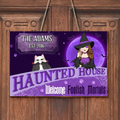 Personalized Witch Cat Wooden Sign - Halloween  Gift Idea For Family/Pet Lover - Up to 7 Cats - A Wicked Witch And Her Little Meownster Live Here