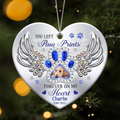 Personalized Dog Memorial Acrylic Ornament - Upload Photo - Memorial Gift Idea For Dog Lover - You Left Paw Prints Forever On My Heart