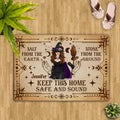 Personalized Witch Doormat - Halloween Gift Idea - Keep This Home Safe And Sound
