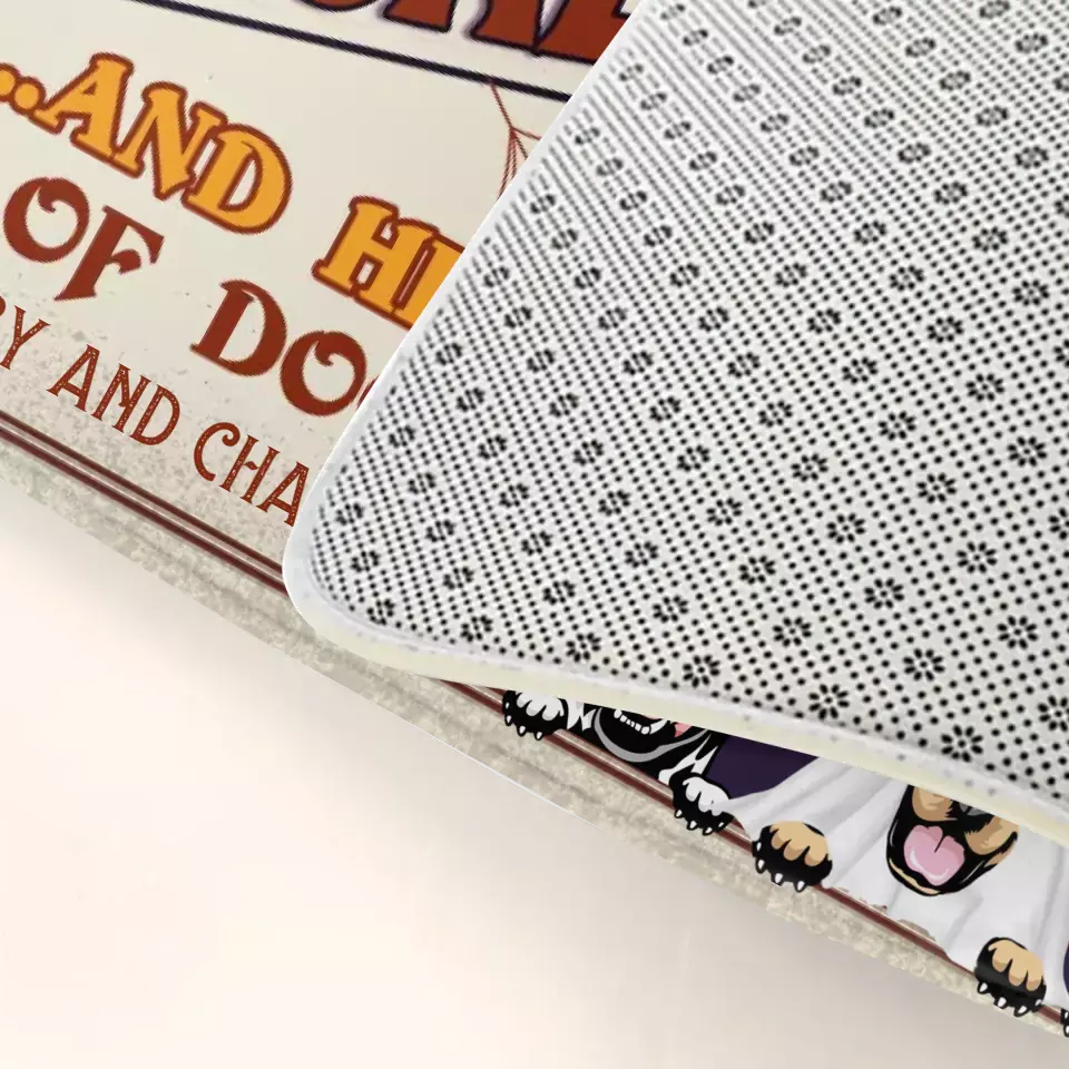 Personalized Witch Dog Doormat - Halloween Gift Idea For Witch/Dog Lovers With Up To 3 Dogs - Home Of The Wicked Witch And Her Pack Of Dogs