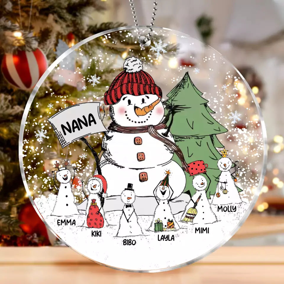 Personalized Grandma Acrylic Ornament - Up to 6 Kids - Christmas Gift Idea For Grandma/Mom