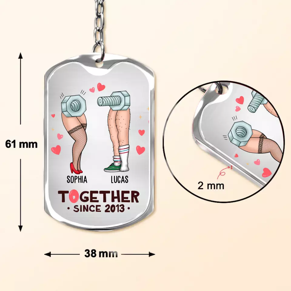 Personalized Nut And Screw Couple Aluminium Keychain - Gift Idea For Couple/Him And Her - After All Those Years, I'm "Steel" Nut About You