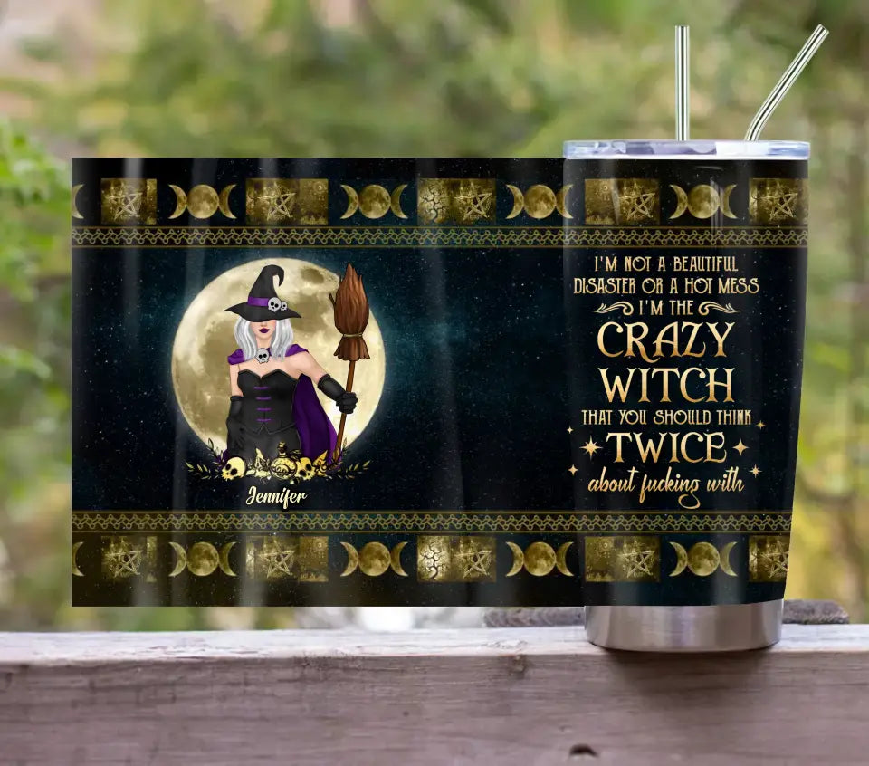 Personalized Halloween Witch Tumbler - Gift Idea For Halloween/Witch Lovers/Friends - I'm The Crazy Witch