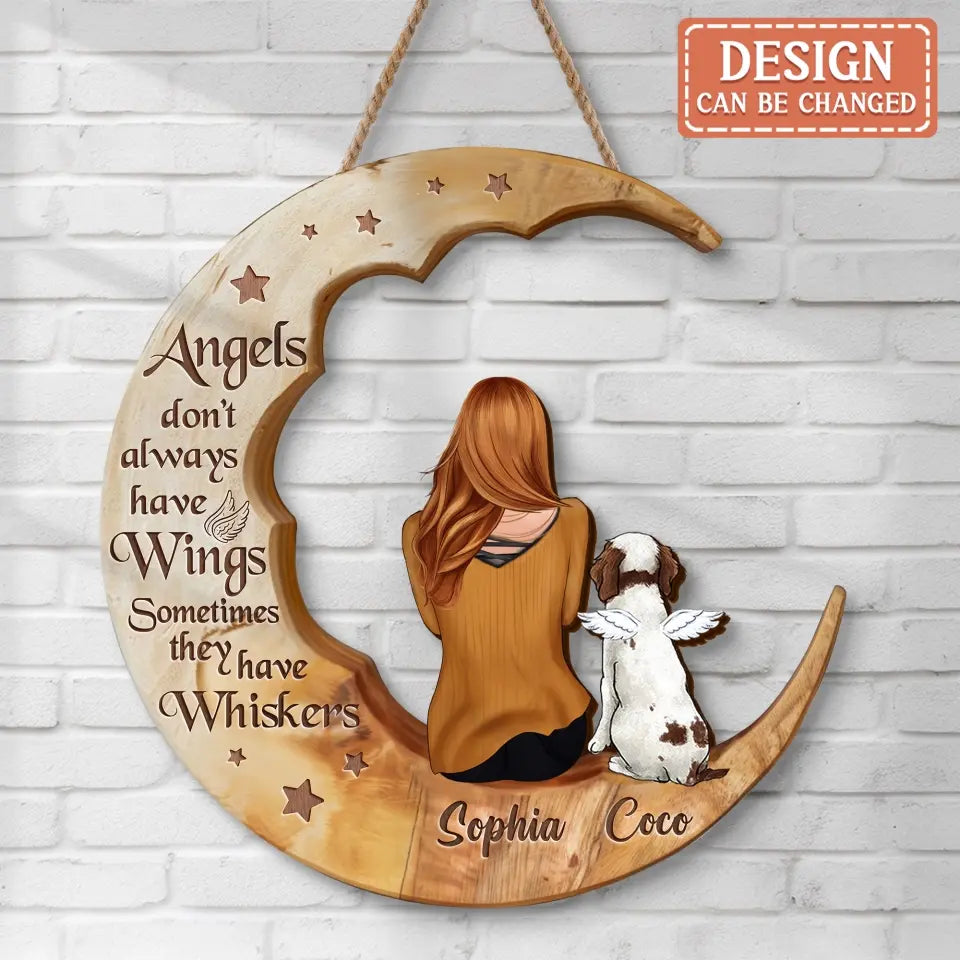 Personalized Memorial Pet Moon Wooden Art - Memorial Gift Idea for Cat/Dog Lover - I Love You To The Moon And Back