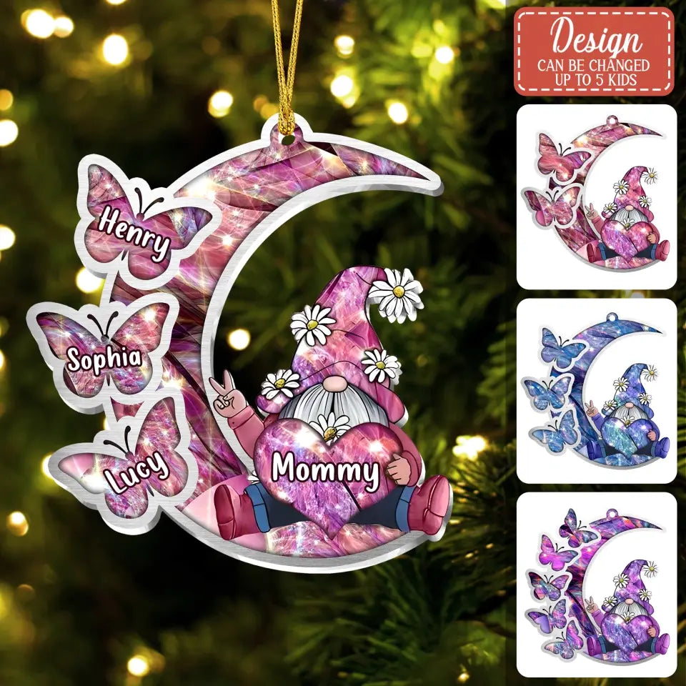 Personalized Sparkling Grandma Nana With Sweet Butterfly Kids Acrylic  Car Ornament - Gift Idea To Grandma/Mother - Up to 5 Kids