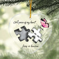 Personalized Memorial Butterfly Acrylic Ornament - Memorial Gift Idea For Family - A Piece Of My Heart Lives In Heaven