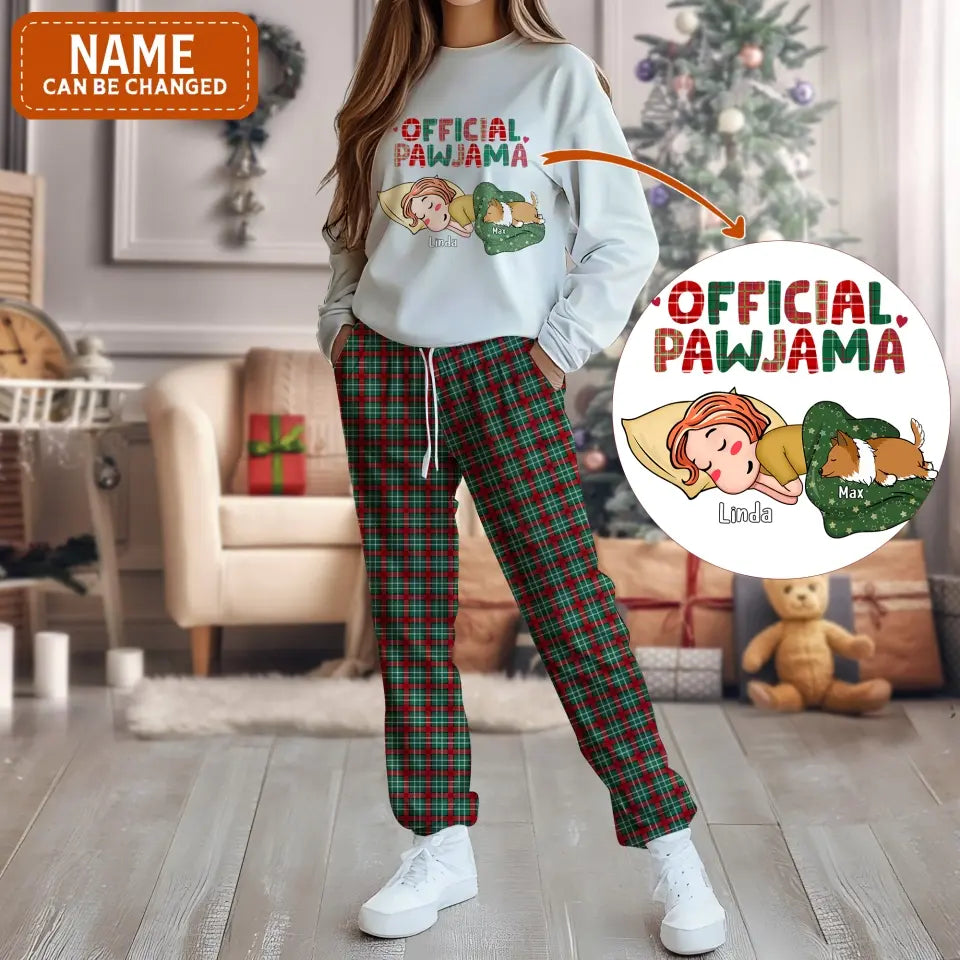 Personalized Dog Mom AOP Women's Pajamas - Christmas Gift Idea For Dog Lover - Up to 3 Dogs - Official Pawjama