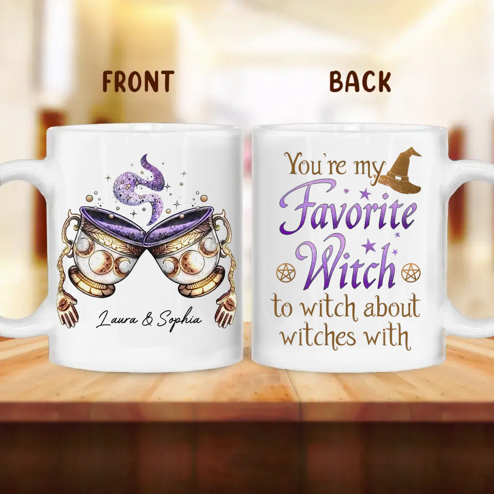 Personalized Best-Tea Coffee Mug - Gift Idea For Halloween/Witch/Besties - You're My Favorite Witch To Witch About Witches With