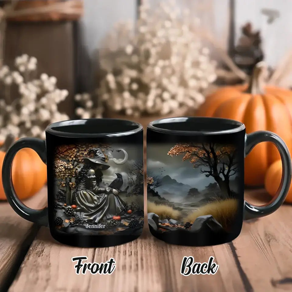 Personalized Witch Vintage Coffee Mug - Halloween/Birthday Gift Idea For Yourself, Women, Witch Lovers