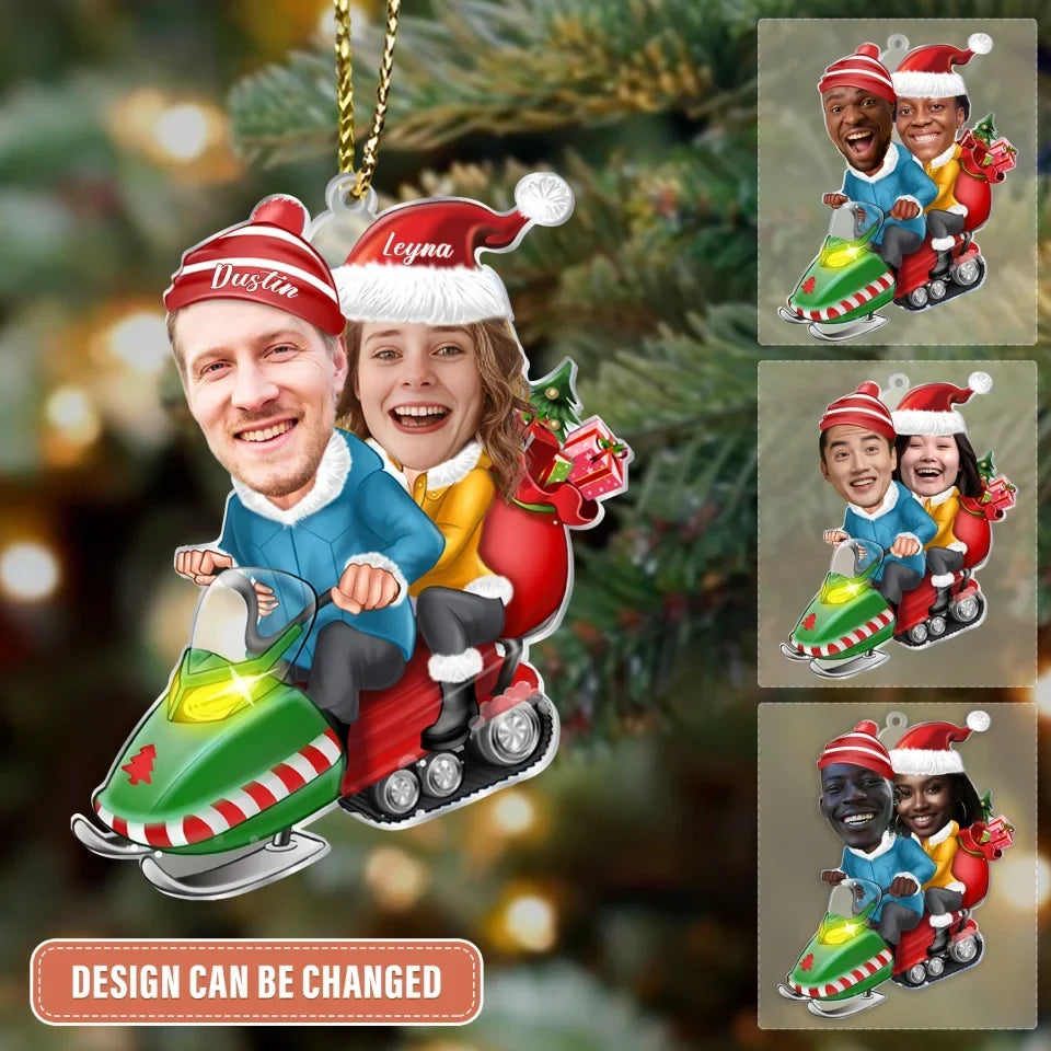 Personalized Couple Christmas Acrylic Ornament - Christmas Gift Idea For Couple - Upload Photo