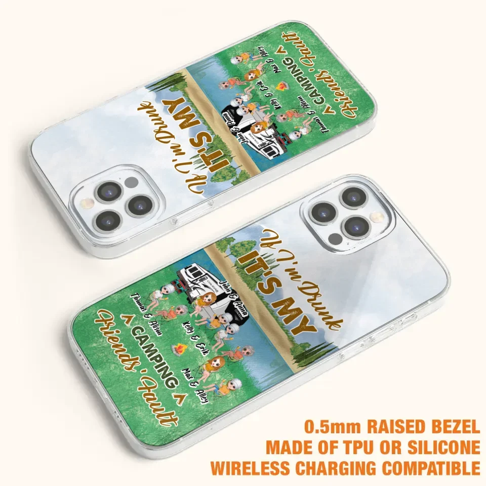 Custom Personalized Camping Friends Phone Case - Upto 8 People - Gift Idea For Camping Lover - Case For iPhone And Samsung
