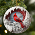 Personalized Cardinal Memorial Acrylic Ornament - Memorial Gift Idea For Christmas - Your Wings Were Ready But My Heart Was Not
