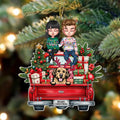 Personalized Dog Car Acrylic Ornament - Christmas Gift Idea For Couple/Dog/Cat Lover - Up to 3 Pets