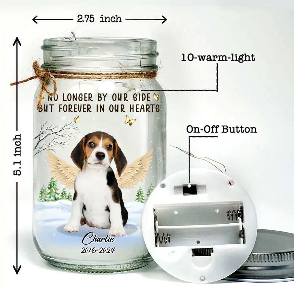 Personalized Memorial Dog Photo Mason Jar Light - Memorial Gift Idea For Dog Lover -  Forever In My Heart
