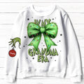 Personalized Grandma/Mama Grinch AOP Sweater - Up to 10 Kids - Christmas Gift Idea For Grandma/Mother - In My Grandma Era