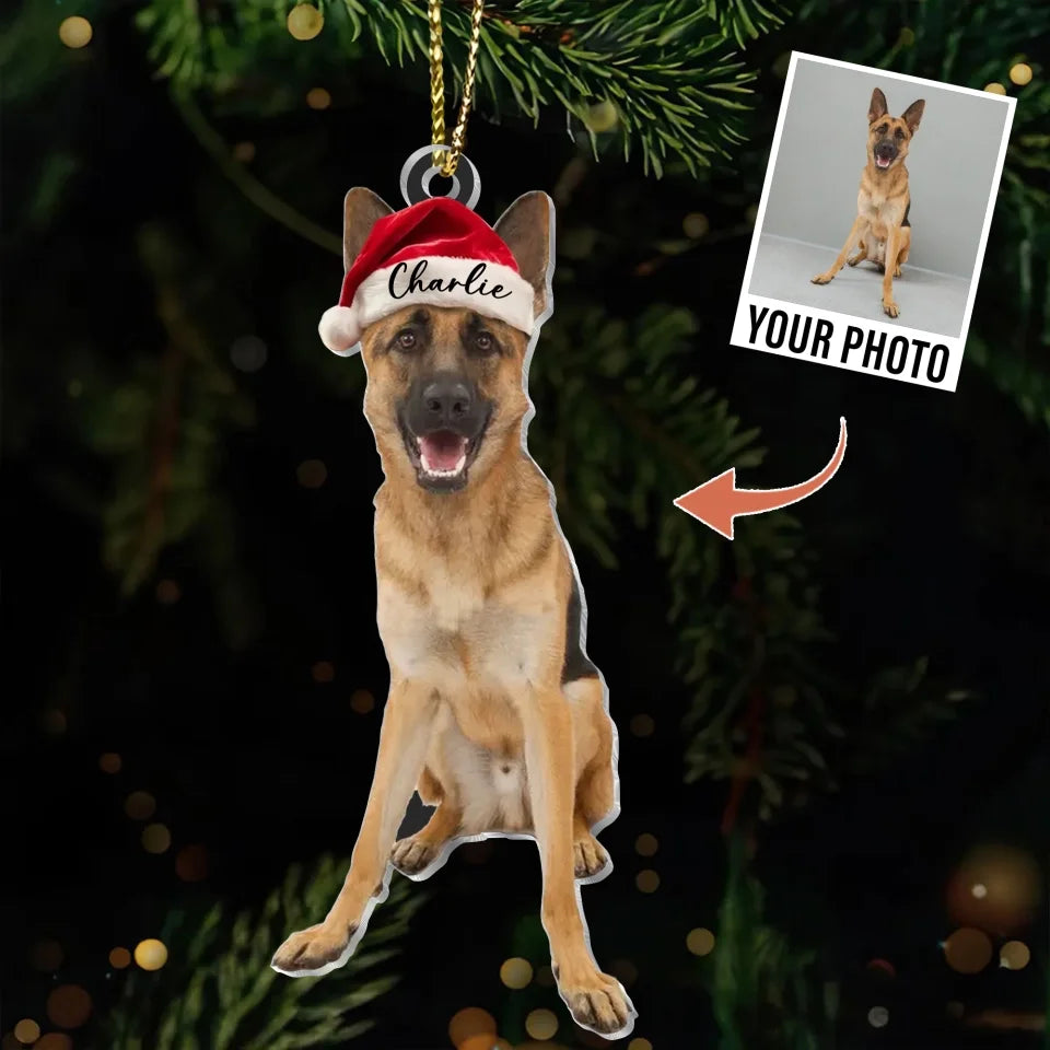 Personalized Christmas Dog Acrylic Ornament - Upload Photo - Gift Idea For Dog Lover/Christmas