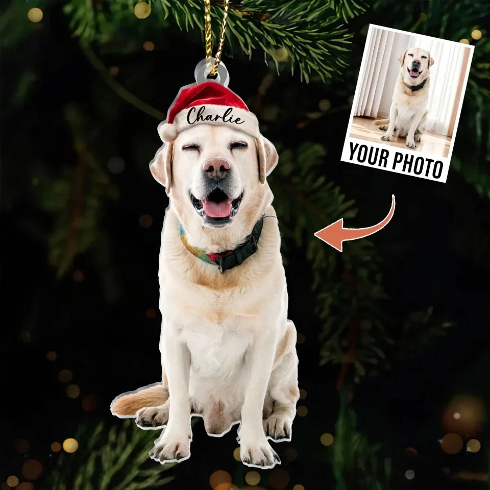 Personalized Christmas Dog Acrylic Ornament - Upload Photo - Gift Idea For Dog Lover/Christmas