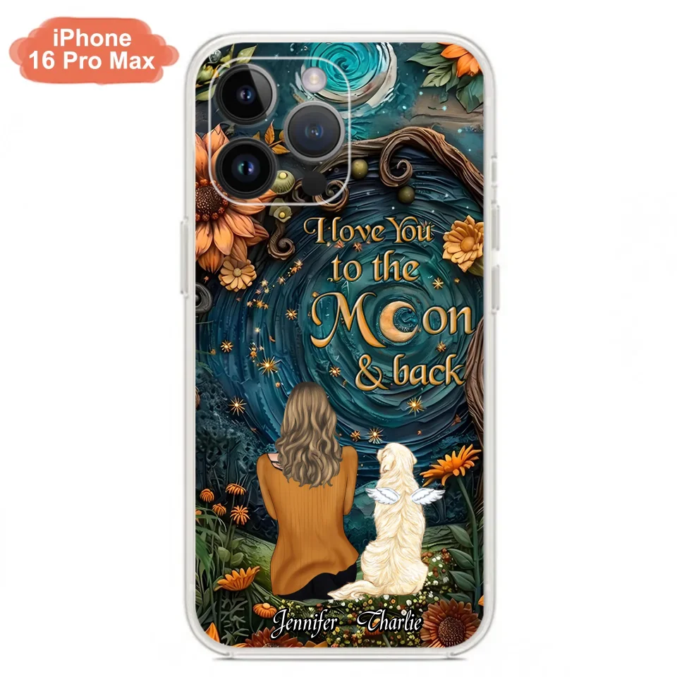 Personalized Galaxy Night Phone Case - Gift Idea For Pet Owner - Case For iPhone/Samsung - I Love You To The Moon & Back