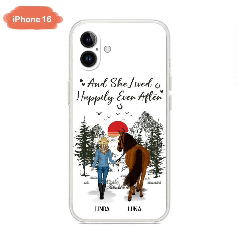Personalized Horse Phone Case -  Gift Idea For Horse Lovers - Up to 6 Horses