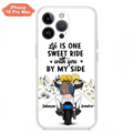 Personalized Couple Biker Phone Case - Gift Idea For Him/Gift To Husband From Wife - Life Is One Sweet Ride With You By My Side - Case For iPhone/Samsung