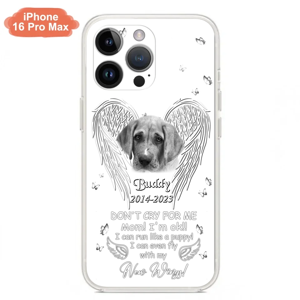 Custom Personalized Memorial Photo Phone Case - Memorial Gift Idea for Christmas - Don't Cry For Me Mom/Dad - Case For iPhone/Samsung